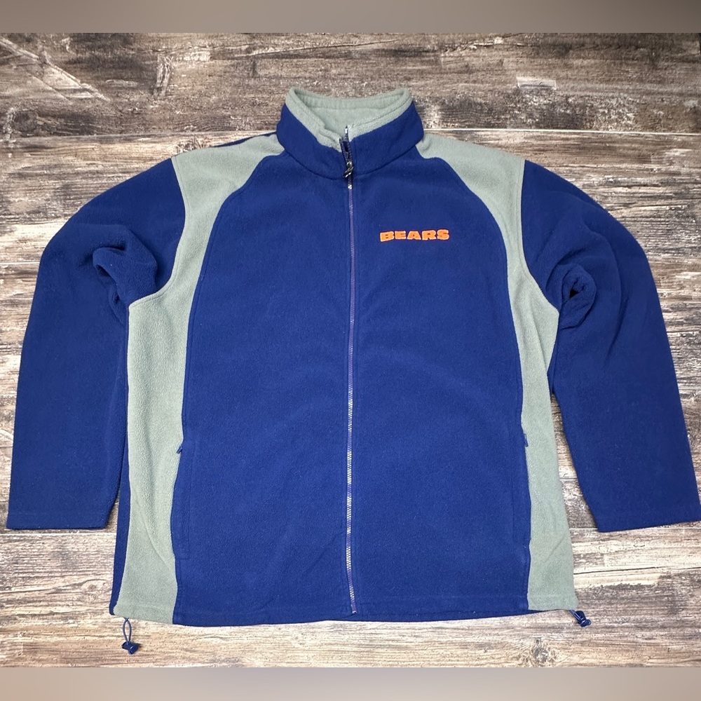 Chicago Bears Fleece Jacket Y2K - NFL Pro Line XXL Blue - Full Zip - GUC